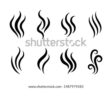 Aromas vaporize icons. Smells vector line icon set, hot aroma, stink or cooking steam symbols, smelling or vapor, smoking or odors signs