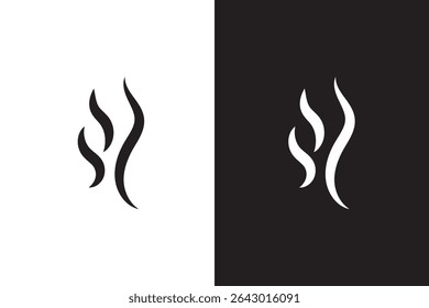 Aromas vaporize icons. Smoke, steam flat line icons.