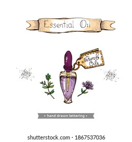 Aromatherapy accessory . Detailed hand-drawn sketches