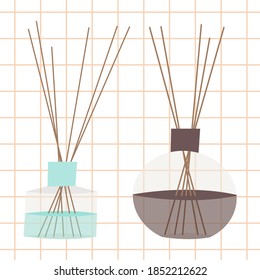 Aromatherapy. Aroma diffuser, aromatic essential oil. Vector flat cartoon illustration