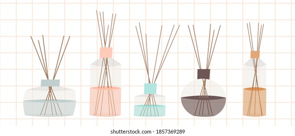 Aromatherapy. Aroma diffuser, aromatic essential oil. Vector flat cartoon illustration