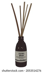 Aromatherapy. Aroma diffuser, essential oil,  incense stick, oil burner, scented candle. Vector flat design illustration