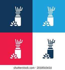 Aromatherapie blau-rot vier Farben Minimalsymbol-Set