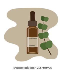 aromatherapy bottle leaf natural flat vector and illustration