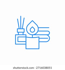 Vector de signo de icono de difusor de vela de aromaterapia