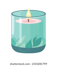 Aromatherapy candle symbolizes relaxation and spirituality isolated