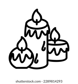 aromatherapy candles outline icon vector illustration