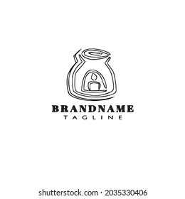 aromatherapy cauldron logo icon design template modern vector illustration