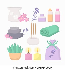 Aromatherapy concept. Ayurvedic, ayurveda design Alternative medical. Natural essence, extract herbs aromatic therapy. Essential aroma, oil herbal. Relax Aromatherapy clipart. Vector illustration.