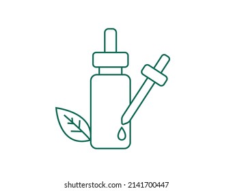 aromatherapy essential oil dropper bottle icon vector illustration 