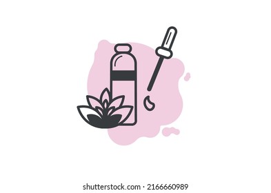 ilustración vectorial de íconos de aceite esencial de aromaterapia