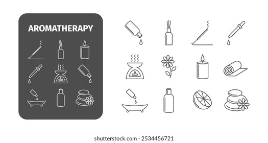Aromatherapy. Essential Oil line icon. Vector illustration.