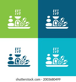 Aromatherapy Flat four color minimal icon set
