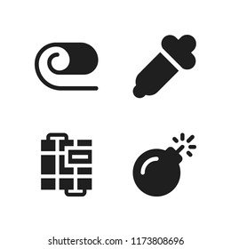 aromatherapy icon. 4 aromatherapy vector icons set. pipette, spa and bomb icons for web and design about aromatherapy theme