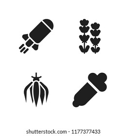 aromatherapy icon. 4 aromatherapy vector icons set. lavender, ylang ylang and bomb icons for web and design about aromatherapy theme