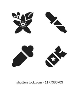 aromatherapy icon. 4 aromatherapy vector icons set. pipette, neroli and bomb icons for web and design about aromatherapy theme