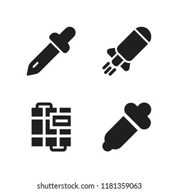 aromatherapy icon. 4 aromatherapy vector icons set. bomb, pipette and dropper icons for web and design about aromatherapy theme