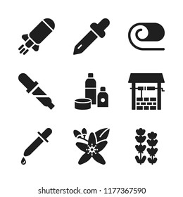 aromatherapy icon. 9 aromatherapy vector icons set. spa, bomb and well icons for web and design about aromatherapy theme