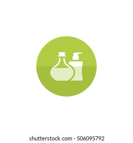 Aromatherapy icon in flat color circle style. Spa and relaxation