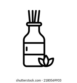 Aromatherapy Icon. Line Art Style Design Isolated On White Background