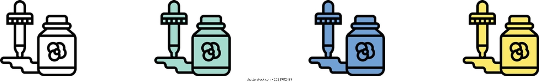 aromatherapy icon. Outline, Green, Blue and Yellow Style Design Isolated On White Background