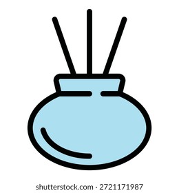 Aromatherapie-Ikone. Kontur Aromatherapie, Vektorsymbol für Webdesign, einzeln auf weißem Hintergrund, Farbe flach