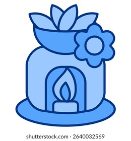 Aromatherapy icon represented by aromatherapy pot Blue style.
