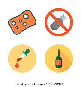 aromatherapy icon set. vector set about bombs, products, pipette and soap icons set.