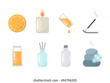 aromatherapy icons. vector illustration