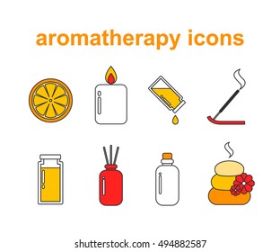 aromatherapy icons. vector illustration