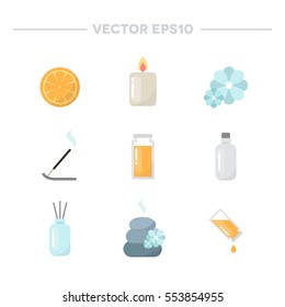 aromatherapy icons. vector illustration