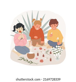 Aromatherapy Isolated Cartoon Vector Illustration. Relaxation Room For Autism Children, Aromatherapy Session, Kids With Special Needs, Calming Activity, Daycare Center Facility Vector Cartoon.