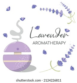 AROMATHERAPY lavender benefits of lavender illustration for poster design article advertising banner