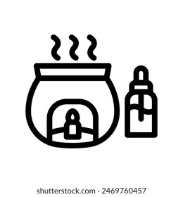 aromatherapy line icon illustration vector graphic. Simple element illustration vector graphic, suitable for app, websites, and presentations isolated on white background