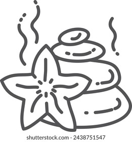 Aromatherapy linear icon. Spa massage therapy symbol