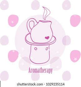 Aromatherapy logo with aroma lamp
