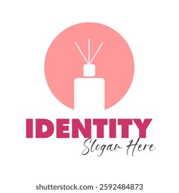 aromatherapy logo with pink color and simple and elegant shape