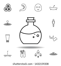 aromatherapy lotion bottle with liquid outline icon. Detailed set of spa and relax illustrations icon. Can be used for web, logo, mobile app, UI, UX