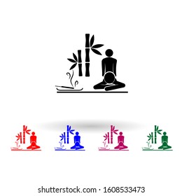 Aromatherapy and massage multi color icon. Simple glyph, flat vector of spa icons for ui and ux, website or mobile application