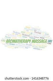 Aromatherapy Massage word cloud. Wordcloud made with text only.