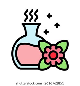 Aromatherapy outline color, mini illustration icon, related to relaxation, spa, wellness and more. Vector EPS 10 for modern concept, print, UI, UX kit, web and app development