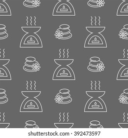Aromatherapy seamless pattern. Essential Oil line icon. Vector illustration.