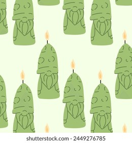 Aromatherapy Seamless Pattern with Vector Candles. Vector illustration can used for wrapping paper, wallpapers, posters, cover design. 