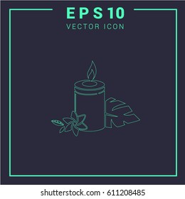 Aromatherapy spa  icon vector. Simple icon. Logo design.Icon for the web.Spa candles