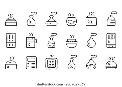 Aromatherapy and Spa Scent Outline Icons for Self Care and Relaxation