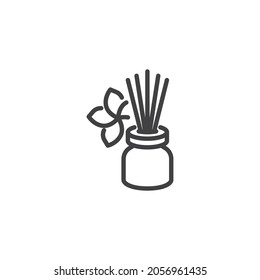 Aromatherapy sticks line icon. linear style sign for mobile concept and web design. Reed diffuser outline vector icon. Symbol, logo illustration. Vector graphics