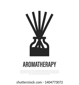 Aromatherapy thin line icon. Sticks in bottle, aromatic diffuser. Vector illustration.