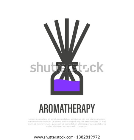 Aromatherapy thin line icon. Sticks in bottle, aromatic diffuser. Vector illustration.
