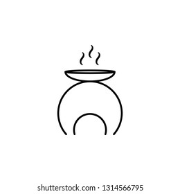 aromatherapy tool, candle heating  oil outline icon. Signs and symbols can be used for web, logo, mobile app, UI, UX