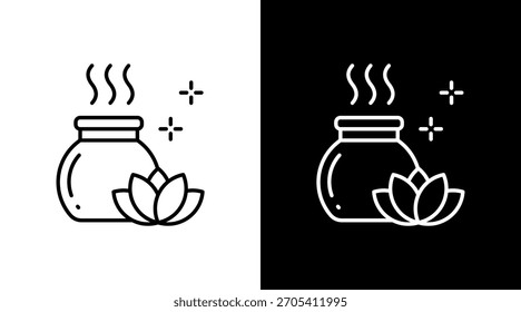 Diseño de conjunto de iconos blancos de aromaterapia